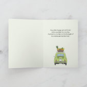 Groene Retro Fiat 500 Goed gedaan Kaart (Binnen)