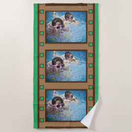 Groene retro filmstrip foto strandlaken