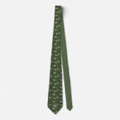 Groene Retro Golfbaan Monogrammed Stropdas (Voorkant)