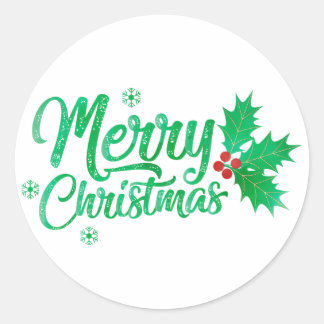 Groene retro lijn Happy Birthday Ronde Sticker