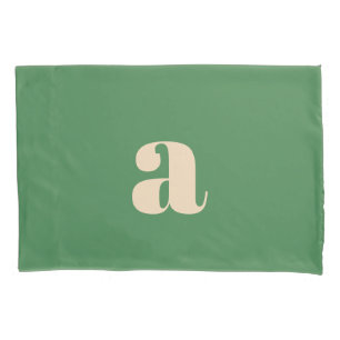 Groene retro moderne huwelijksinitiaal kussensloop