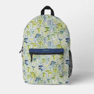 Groene Retro Paddestoel Bedrukte Rugzak