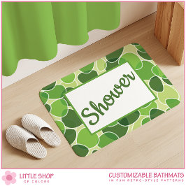 Groene Retro-Stijl Ovalen Aanpasbaar Badmat