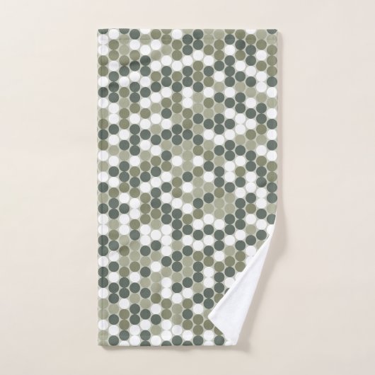 Groene retro stippen handdoek (Handdoek)