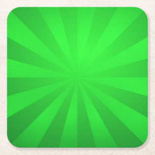 Groene Retro Sunburst Vierkante Kartonnen Onderzetter