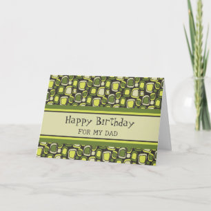 Groene retro vader verjaardag kaart