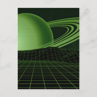 Groene retrowave briefkaart