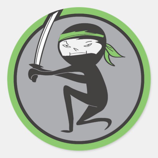 Groene Riem Ninja Sticker (Voorkant)