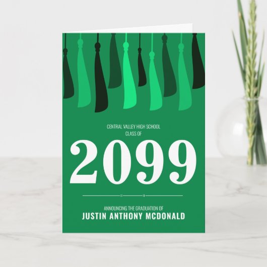 Groene rij Tassels Foto-Afstuderen (Voorkant)