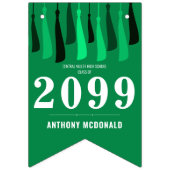 Groene rij Tassels Foto-Afstuderen Vlaggetjes (Eerste vlag)