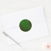 Groene rimpel. ronde sticker (Envelop)