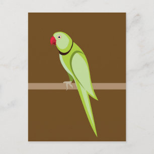 Groene ringnepapegaaivector briefkaart