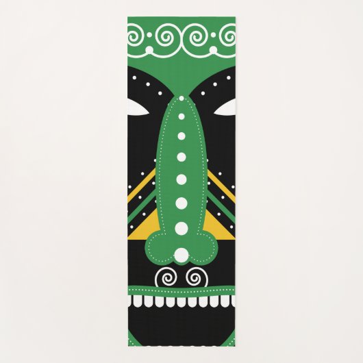 Groene ritueel tribaal yogamat (Voorkant)