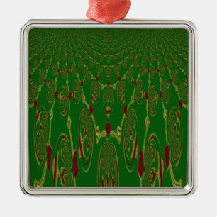 Groene robots metalen ornament