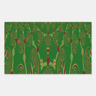 Groene robots rechthoekige sticker