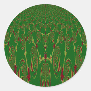 Groene robots ronde sticker