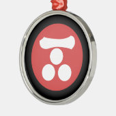  groene rode beige mori Mon Japan Art Metalen Ornament (Links)