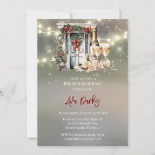 Groene Rode Berry Decor Deur Licht Brunch & Bubbly Kaart