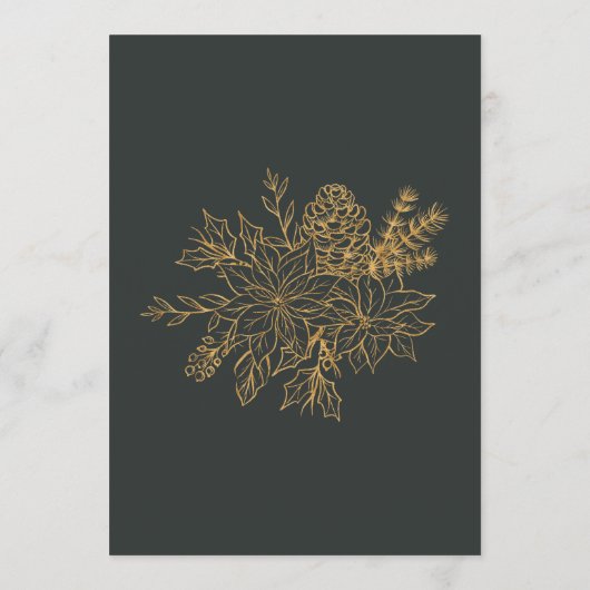 Groene Rode Botanische Vakantie Kerstfeest Menu (Achterkant)