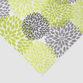 Groene rode dahlias floral tissuepapier (Detail)