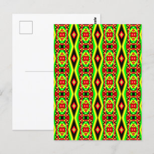 Groene Rode Gele Bellen En Strepen Abstracte Kunst Briefkaart