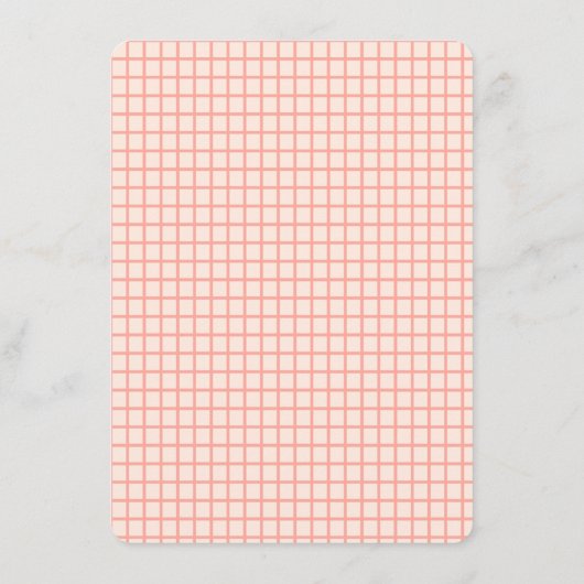 Groene Rode Hand getrokken Funky Groovy bruiloft d Informatiekaartje (Achterkant)