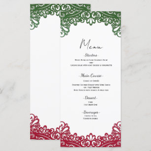 Groene & Rode Kant Elegante Fiesta Witte Trouw Men Menu
