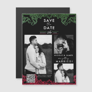 Groene & Rode Kantelen Bruiloft Save the Date