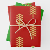 Groene Rode Kerstboom Perfect Kerstcadeau Inpakpapier Vel (In situ)