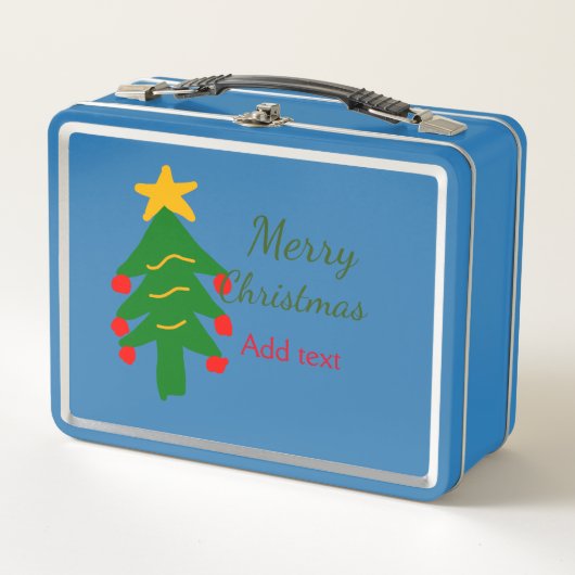 Groene rode kerstboom vrolijke kerst voeg naam toe (Voorkant)