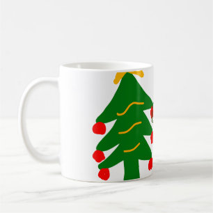 Groene rode kerstboom vrolijke kerst voeg naam toe koffiemok