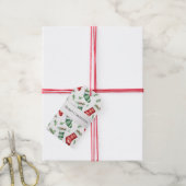 Groene rode kerstkousen cadeaulabel (Met Touw)