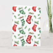 Groene rode kerstkousen kaart (Achterkant)