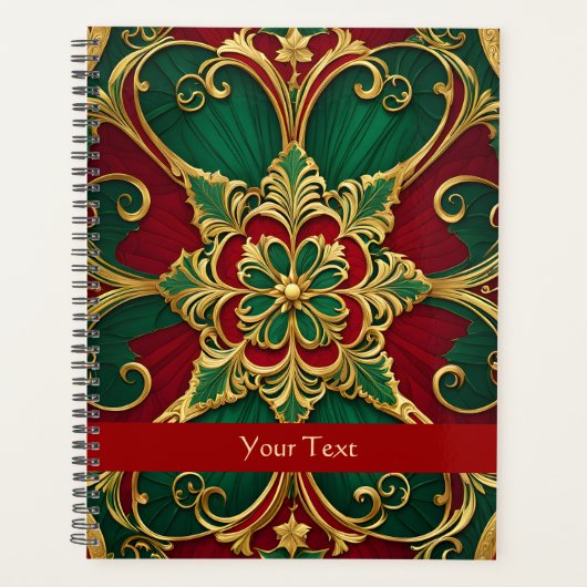 Groene rode kerstvakantie planner (Voorkant)
