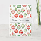 Groene rode kerstversiering kaart (Voorkant)