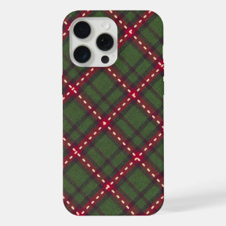 Groene & Rode Plaid Gezellige Kerst- Festiviteiten iPhone 15 Pro Max Hoesje