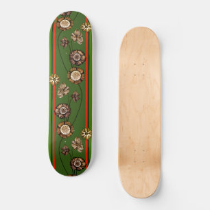 Groene rode roodklep bloemen skateboard