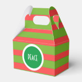 Groene & Rode Strepen Kerstmis Gable Favor Box Bedankdoosjes (Achterkant)