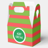 Groene & Rode Strepen Kerstmis Gable Favor Box Bedankdoosjes (Geopend)