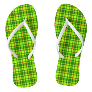 Groene Rode Tartan geruit geruite geruite patroon Teenslippers