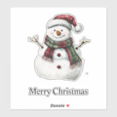 Groene Rode Vrolijke Kerstbomen Sneeuwman Sticker (Vel)
