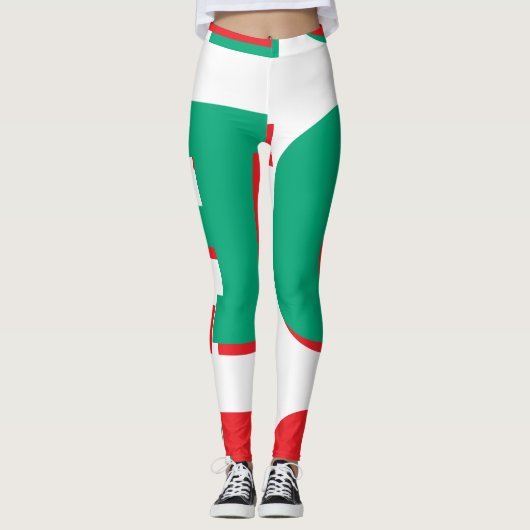 Groene Rode Witte Sportieve Leggings – Sportieve K (Voorkant)