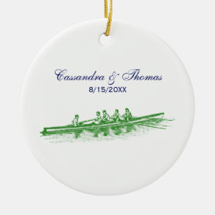 Groene Roeiers Roeiers Bemanning Team Watersport Keramisch Ornament