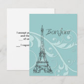 Groene rollen en Eiffeltoren Kaart (Voorkant / Achterkant)