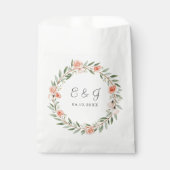 Groene, romantische roos krans bedankzakje (Voorkant)