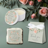 Groene, romantische roos krans bedankzakje