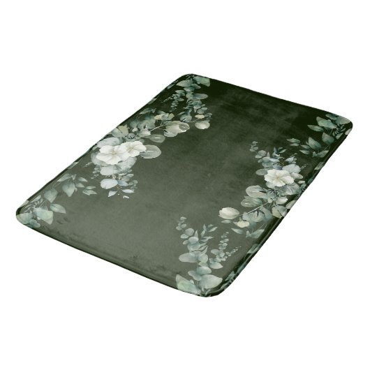 Groene ronde eucalyptusbladeren groen badmat (Gekanteld)