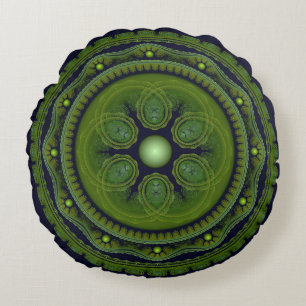 Groene ronde ornament ronde kussen