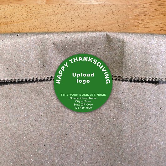 Groene Ronde Sticker voor zakelijke Thanksgiving