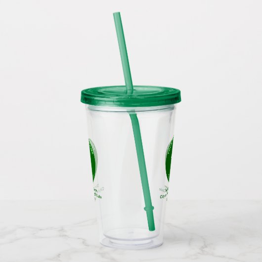 Groene Ronde Zakelijk Merk op Acryl Tumbler Acryl Drinkbeker (Links)